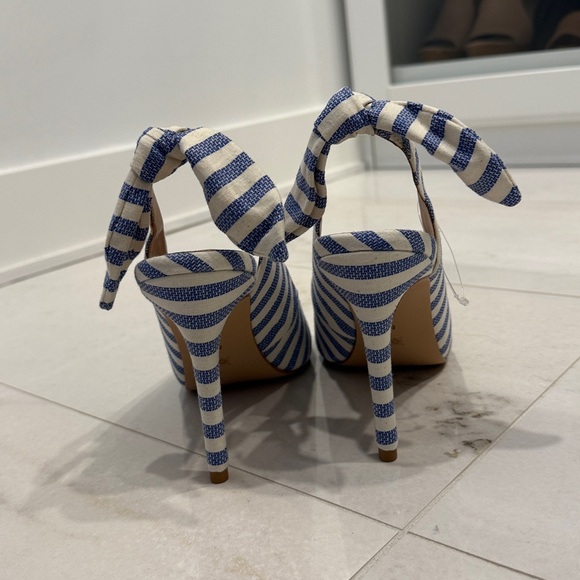 BCBGeneration Navy and White Striped Heels - Picture 2 of 5